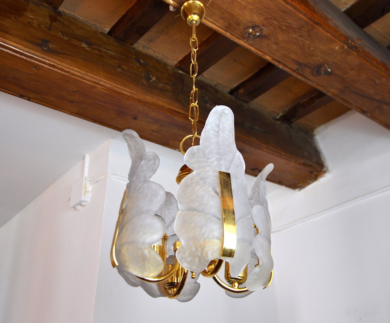 "Leaf" chandelier by Carl Fagerlund, Murano glass, Germany, 1970