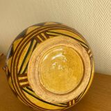 Large vintage ethnic vase with tribal decor