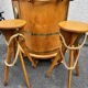 Bar and its 3 vintage stools, solid oak, nautical spirit.