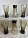 Six smoky glass soda glasses, Luminarc, 1970s.