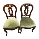 Set of two stylish chairs, khaki green seats