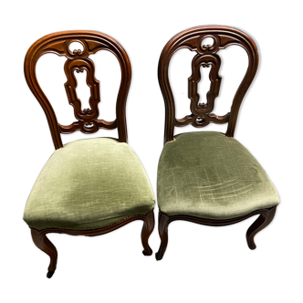 Set of two stylish chairs, khaki green seats