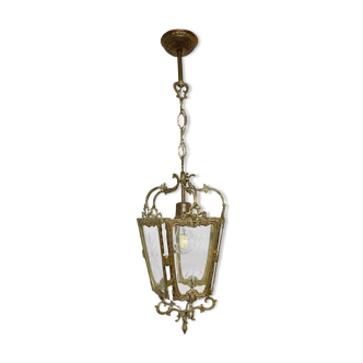 Lustre lanterne ancienne en laiton style Louis XV- Vintage