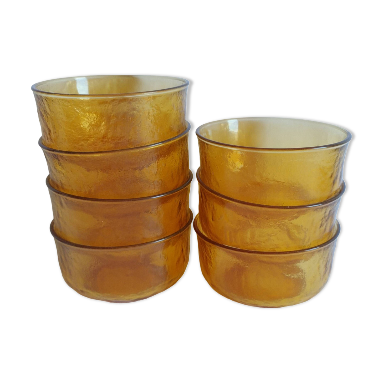 Set of 7 frosted amber cups l'alsacienne sierra biscuits