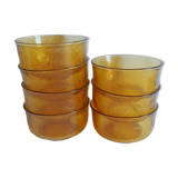 Set of 7 frosted amber cups l'alsacienne sierra biscuits