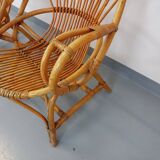 Pair of vintage rattan armchairs from the 60s