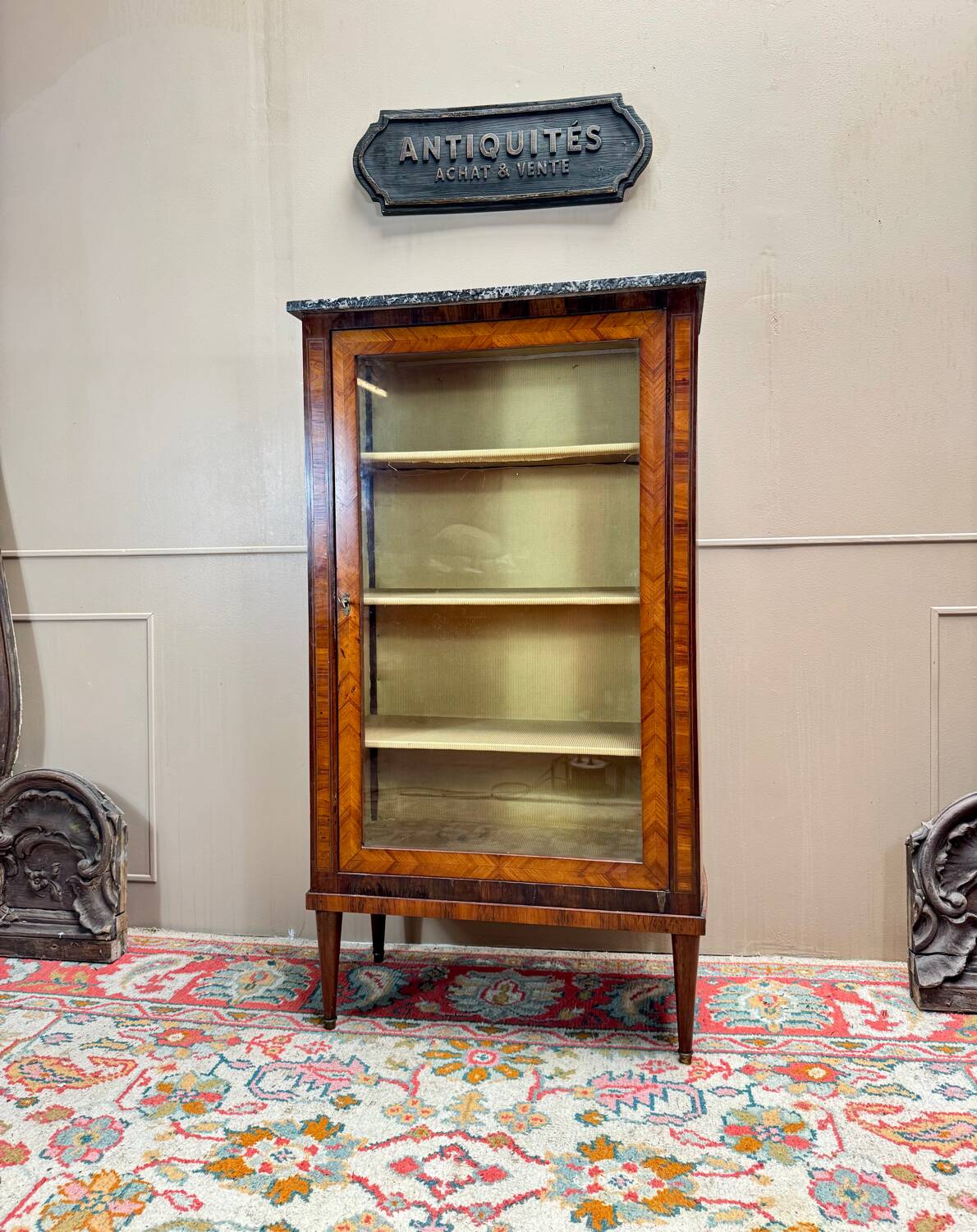 Louis XVI Marquetry Display Cabinet, 18th Century