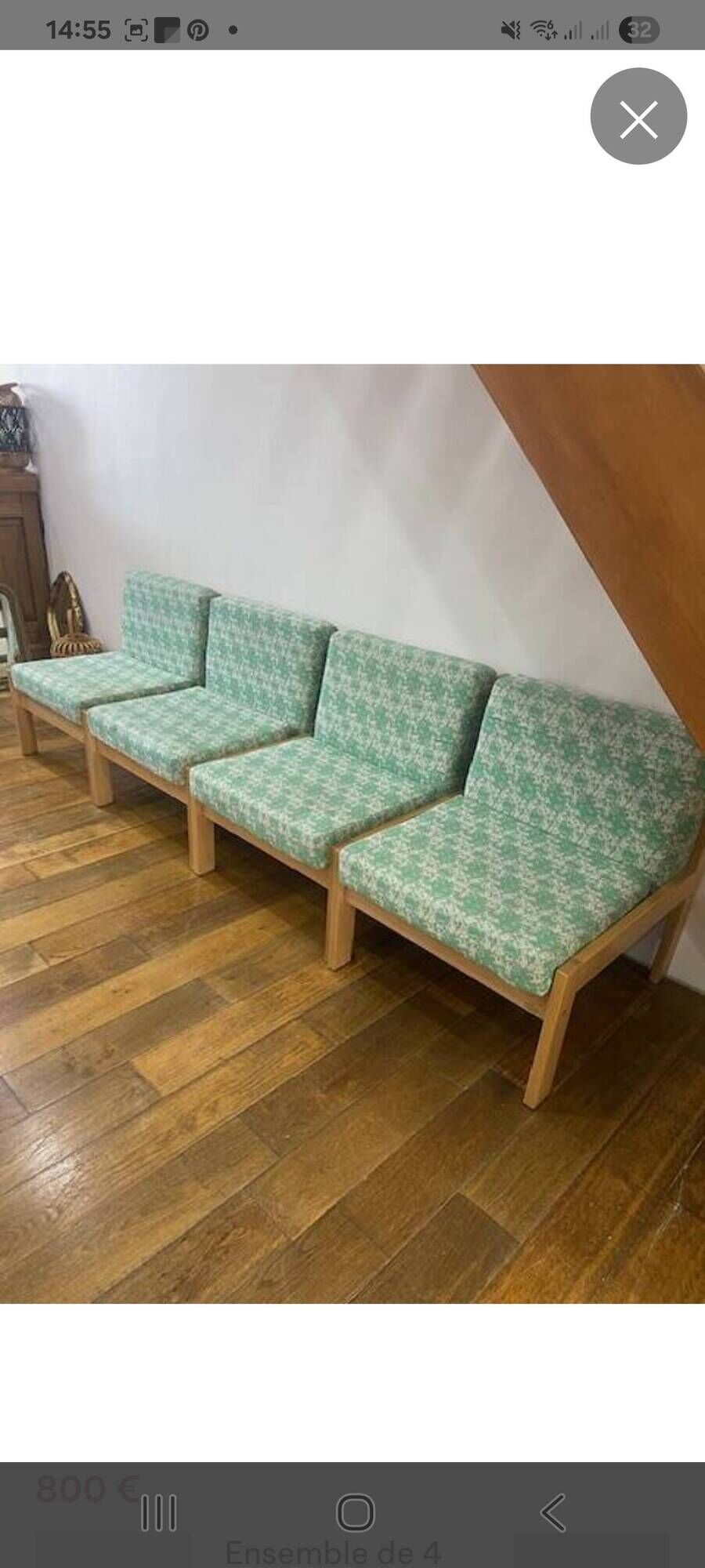Ensemble de 4 fauteuils type chauffeuse de la marque baumann