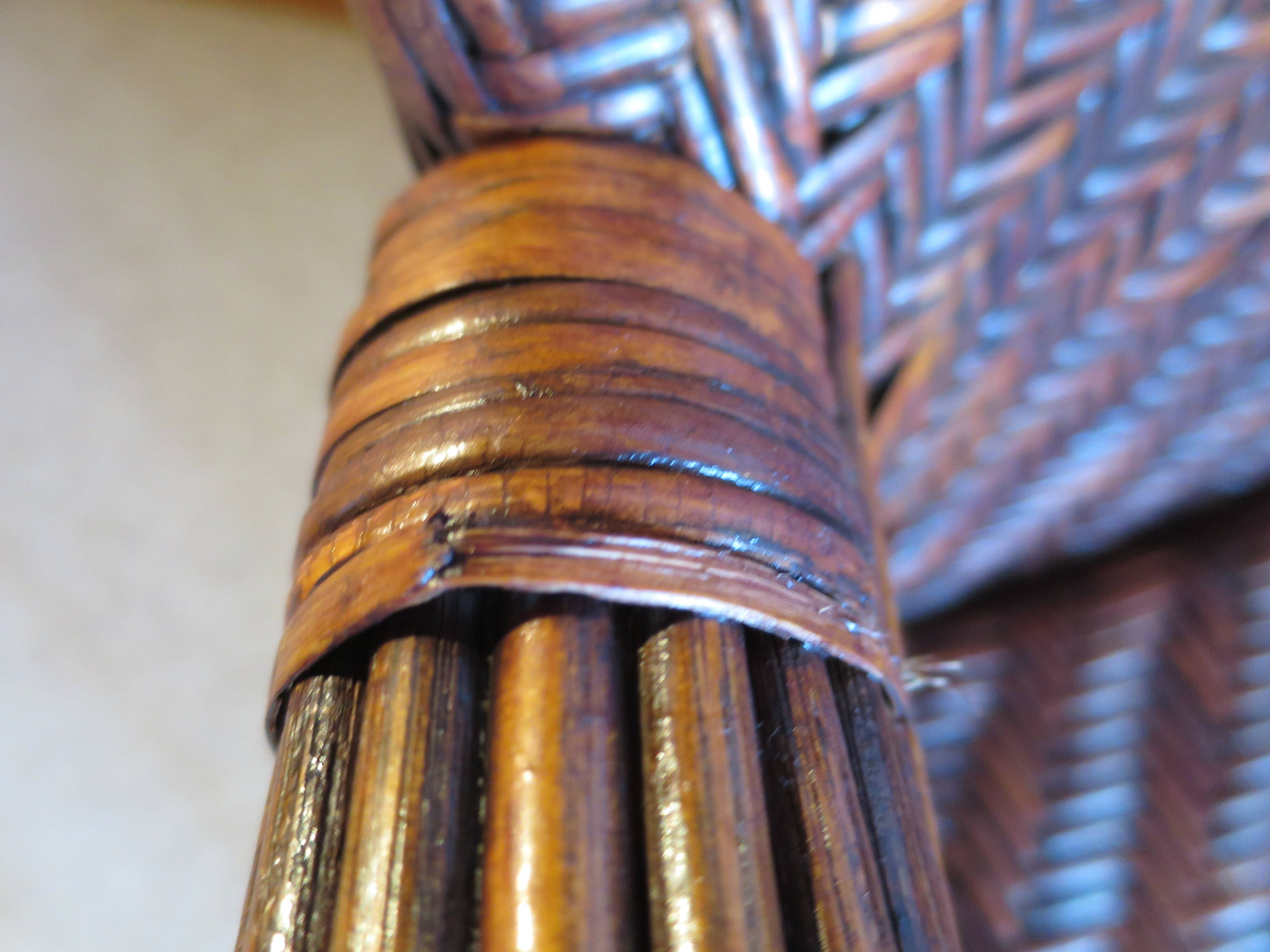 Woven rattan armchair, 1980s