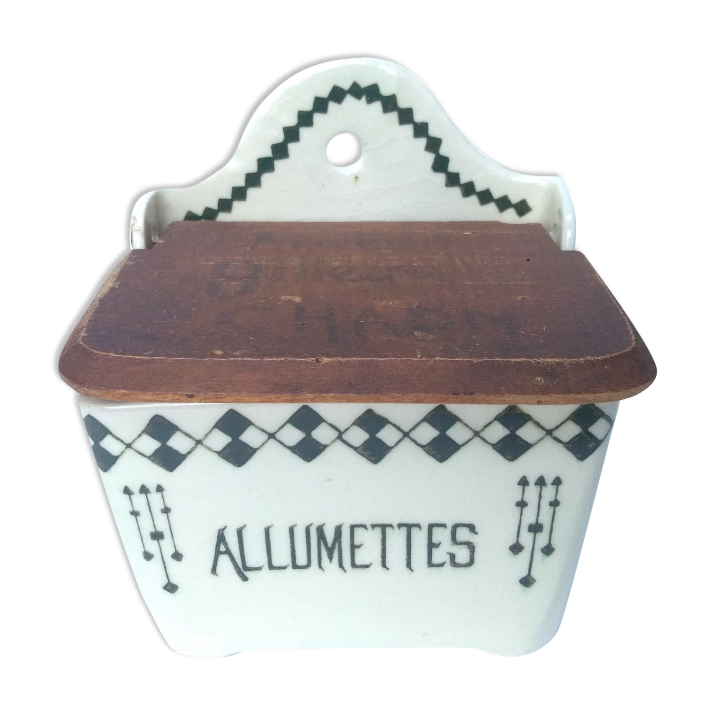 Ancient earthenware matchbox