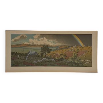 Lithographie par Henri Rivière La Féérie des Heures - L'Arc-en-ciel