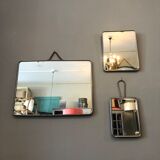Set of 3 old barber mirrors
