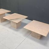 Vintage marble nesting tables or side tables, 1970s