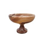 Vintage Onyx Marble Bowl On Foot 80s