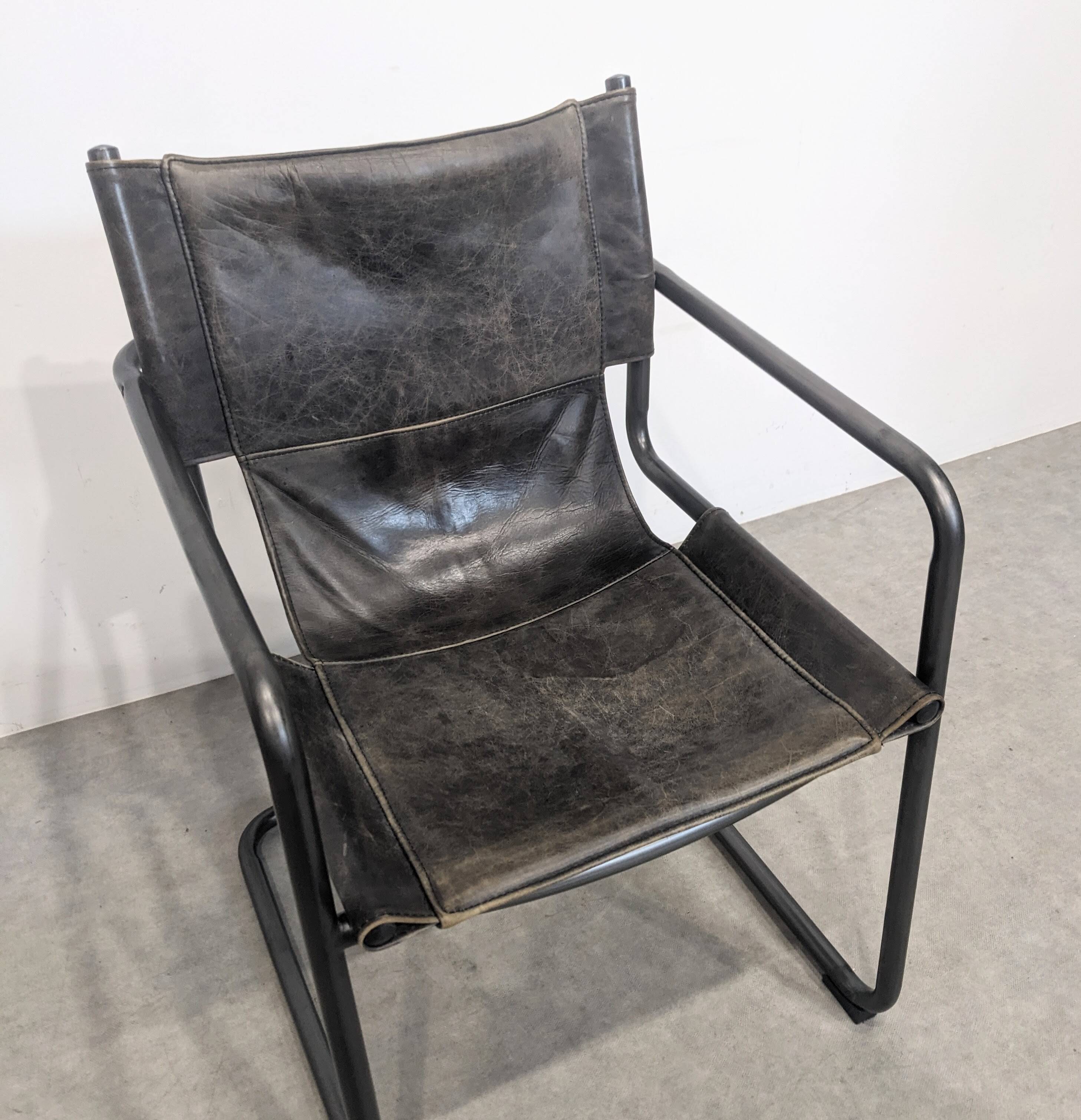 Four vintage Bauhaus tubular chairs.