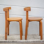 Set of 2 Alvar aalto bentwood chairs model 68, Artek Finland