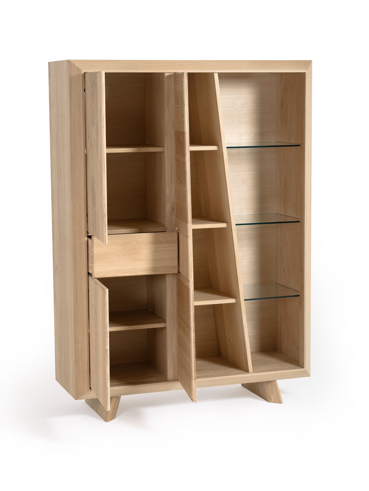 Kalamata solid oak display cabinet