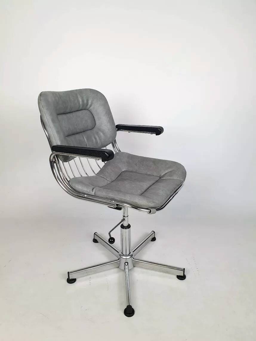 Vintage chrome swivel armchair