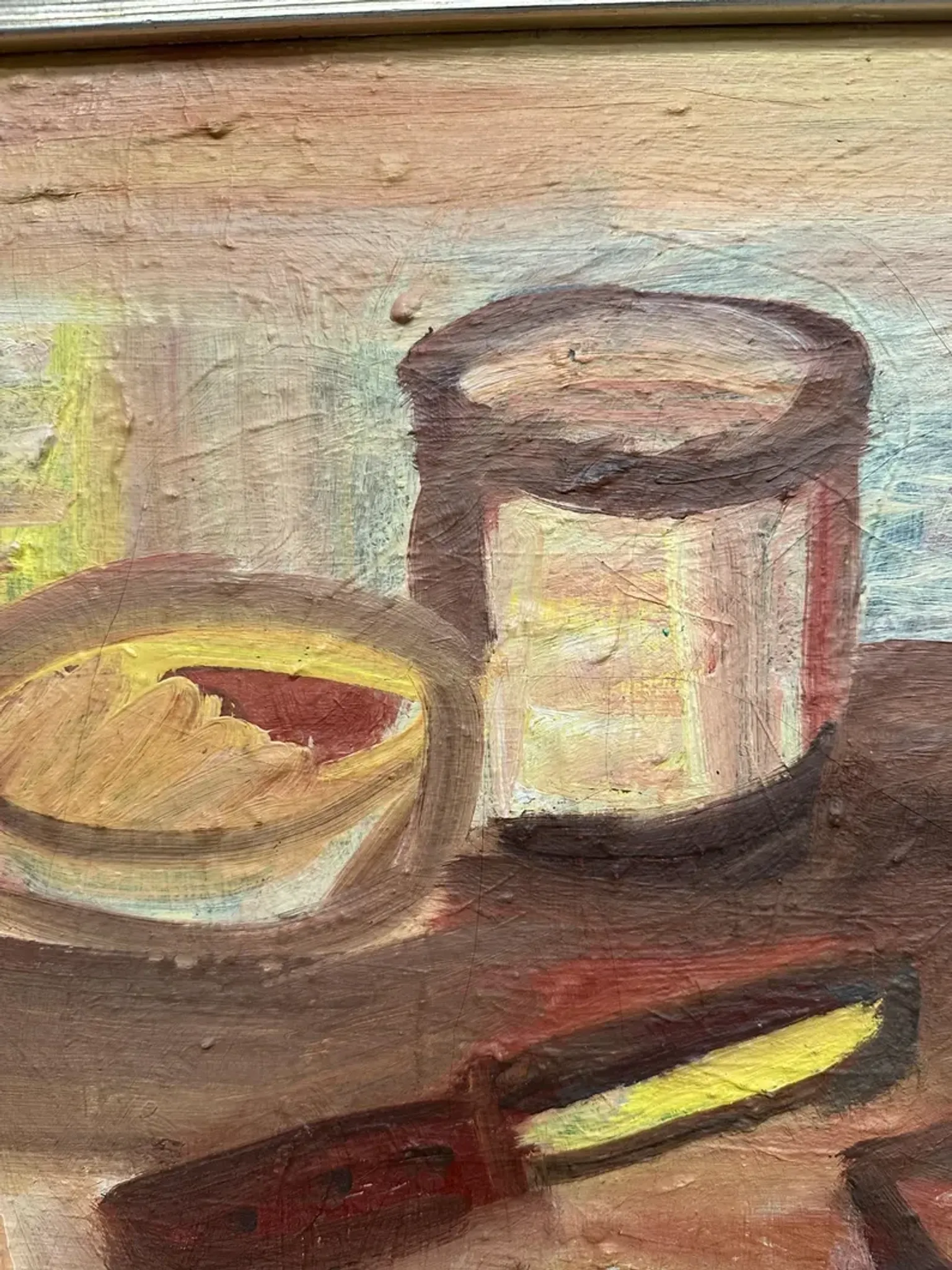 Original Swedish Oil on Canvas – "Breakfast" by Bengt Delefors – Signed "B. Delefors" – Vintage & Framed – 49 × 40 cm (19.3" × 15.7")