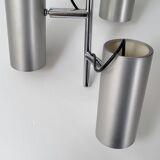 Vintage space age 1970 pendant light in brushed steel