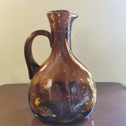 Vintage amber glass pitcher