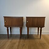 Paire de chevets en bois vintage