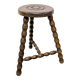 Turned wooden tripod stool