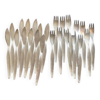 Silver and stainless steel cutlery