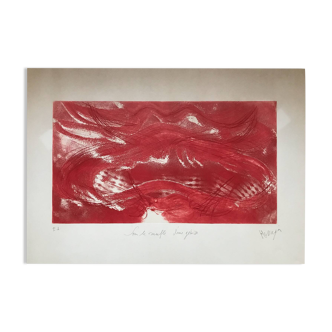 Jean MESSAGER 1920-1999. Under the muzzle of a heifer, 1971. Aquatint.