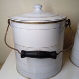 Enamelled pitcher and bucket
