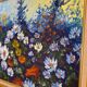 Canvas painting with a knife.