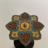 Pair of candlesticks Napoleon III in bronze cloisonné XIXth Barbedienne