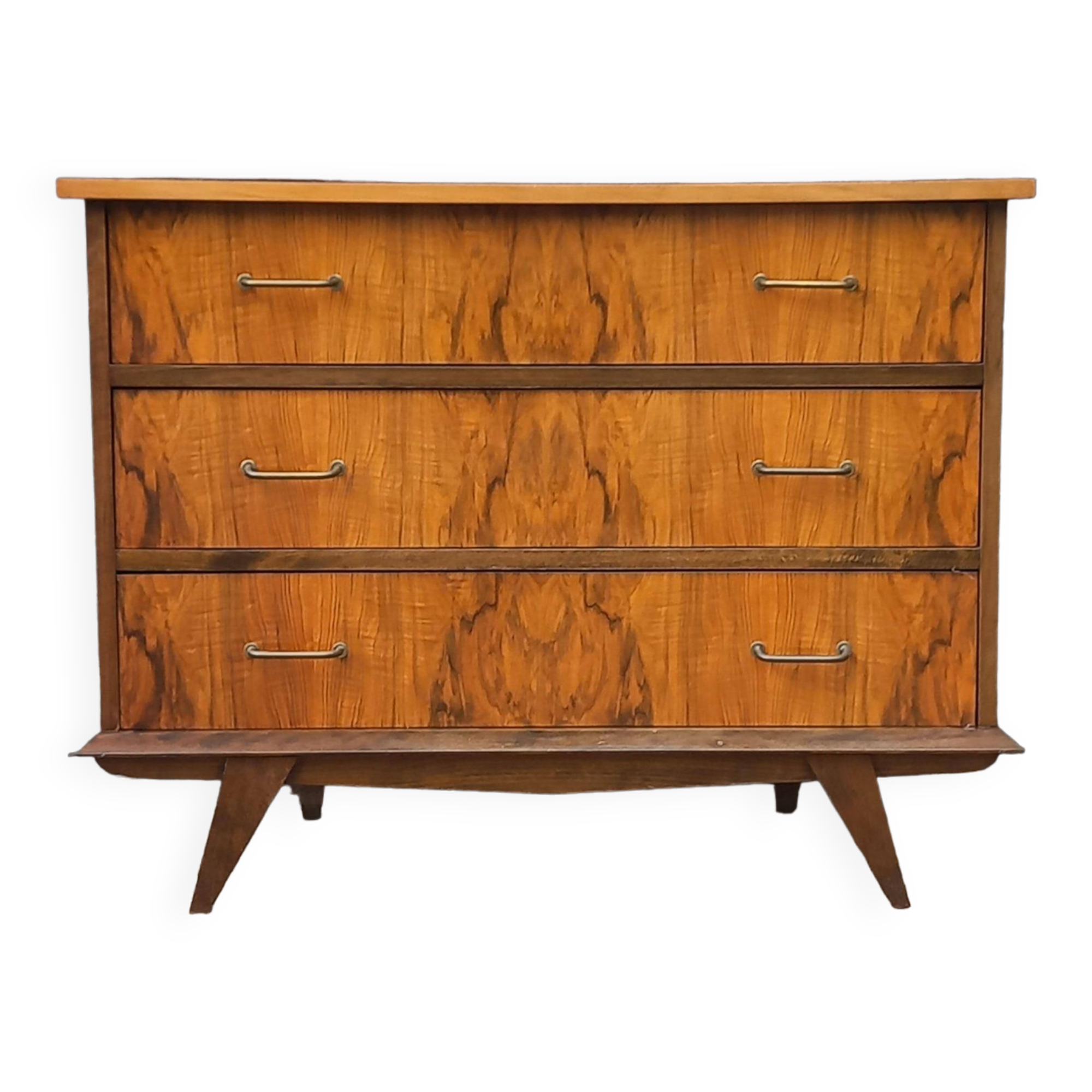 Rosewood chest of drawers with compass feet