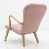 Chair with stool in oak Denmark 1960 s