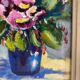 Painting on panel flowers in a vase.