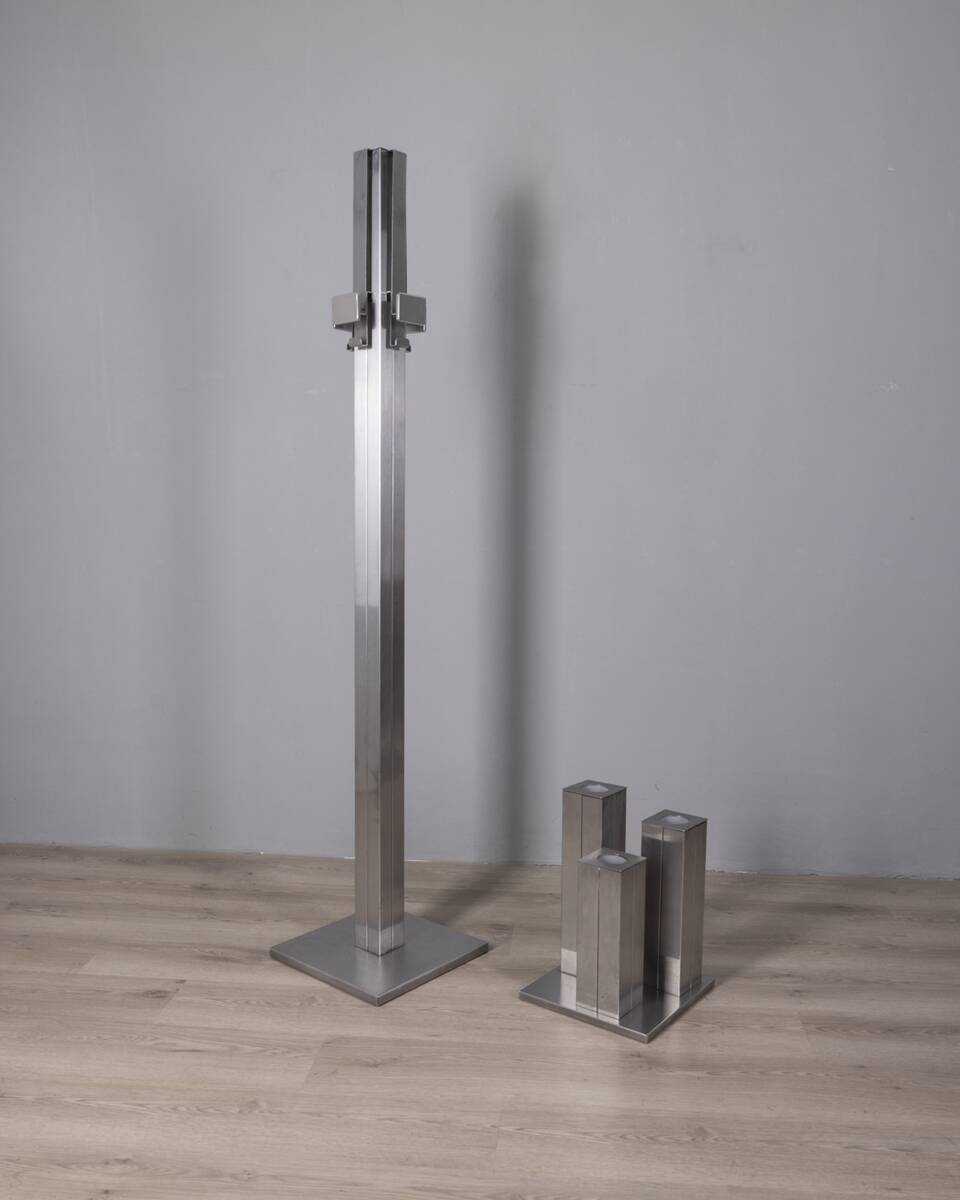 Set of 1970s vintage coat hangers and umbrella stands in Italian design