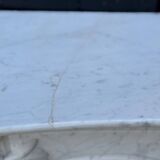 Louis XV Style Fireplace in Carrara Marble, Circa 1980