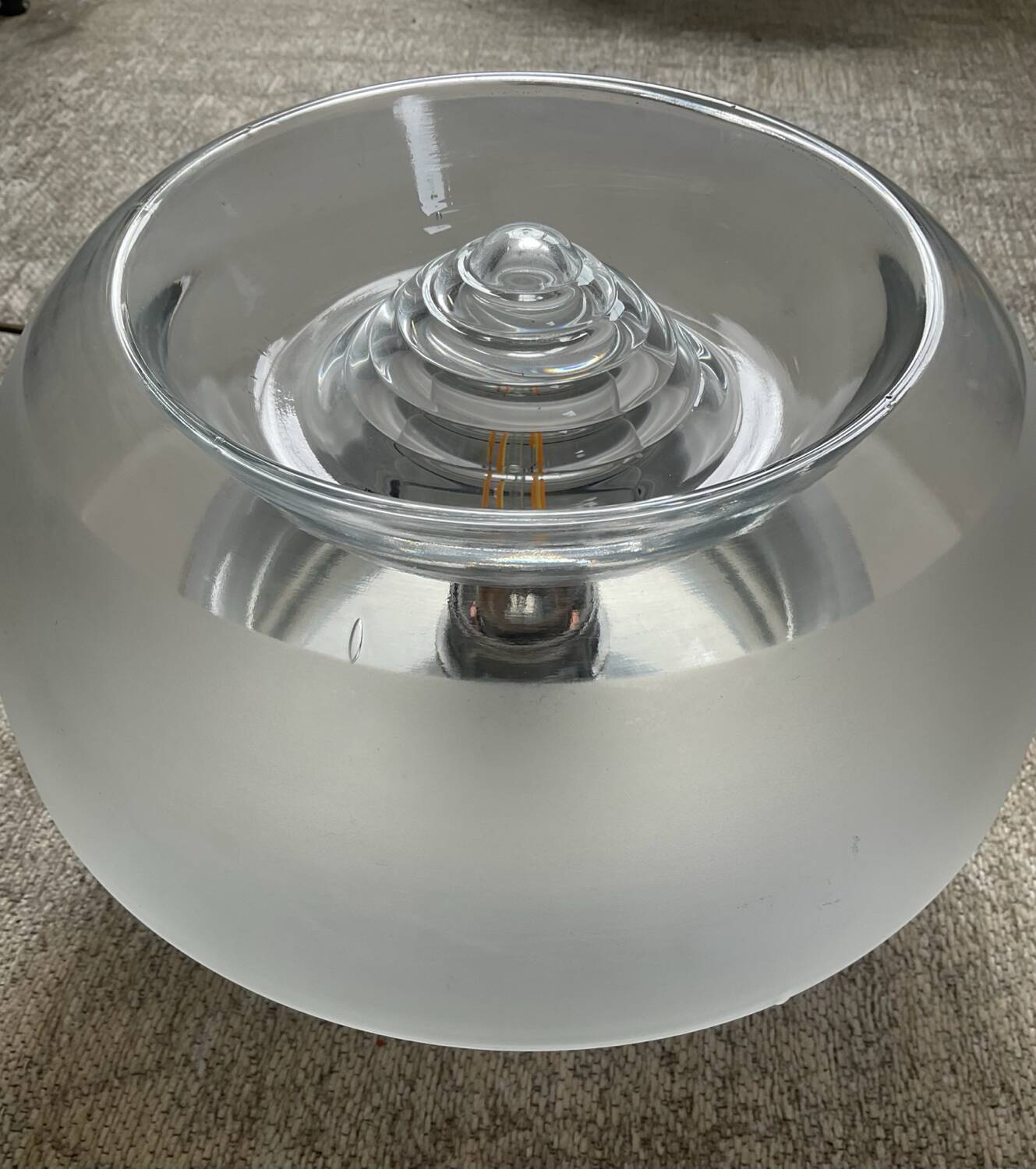Peill & Putzler Space Age wall lamp in glass and chrome-plated metal