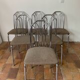 6 chrome metal chairs