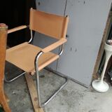 Peach-coloured leather Cantilever armchair