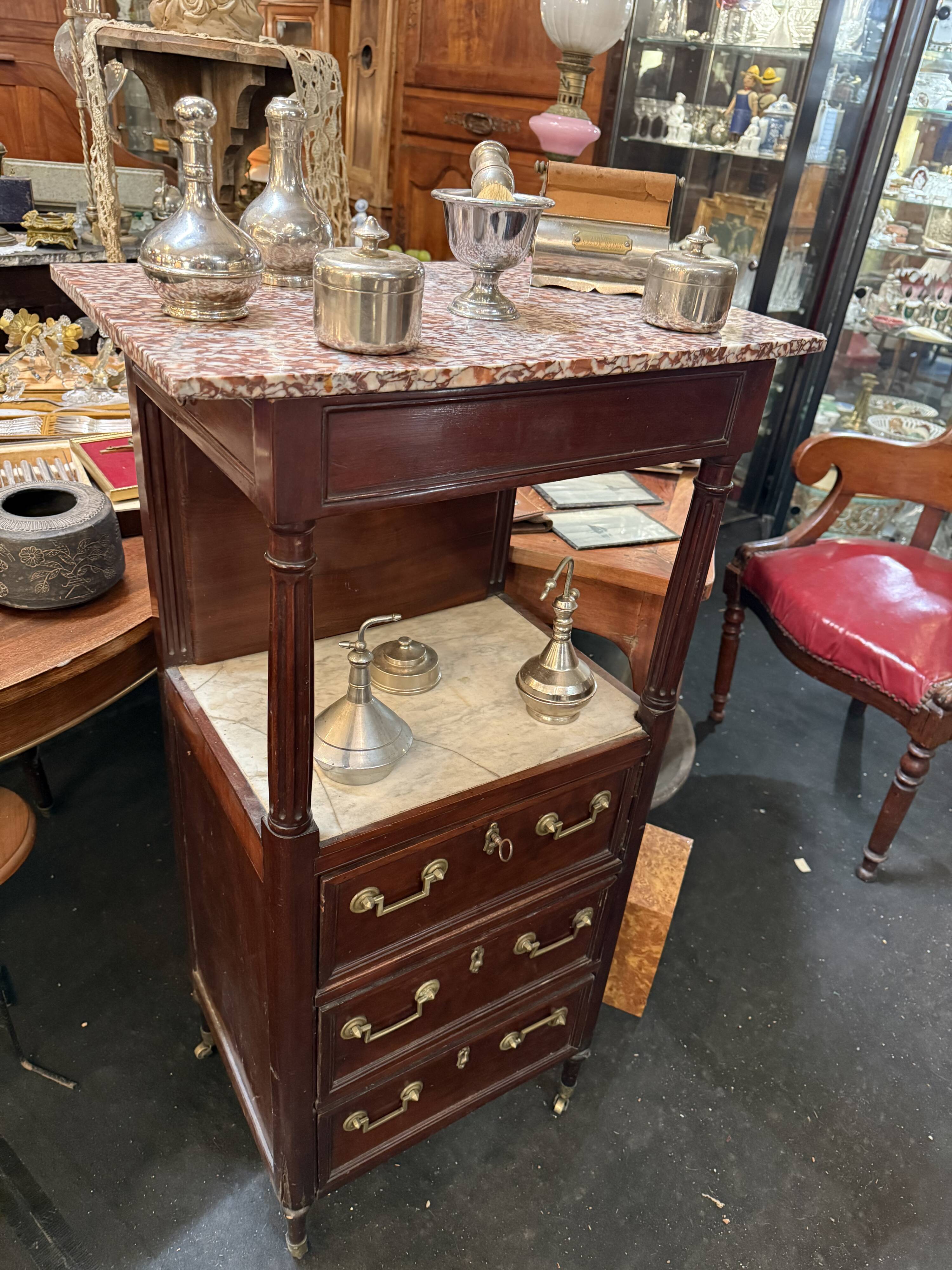 Mahogany barber's dresser