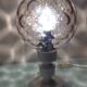 Bedside lamp globe in tinted glass / vintage 60s-70s