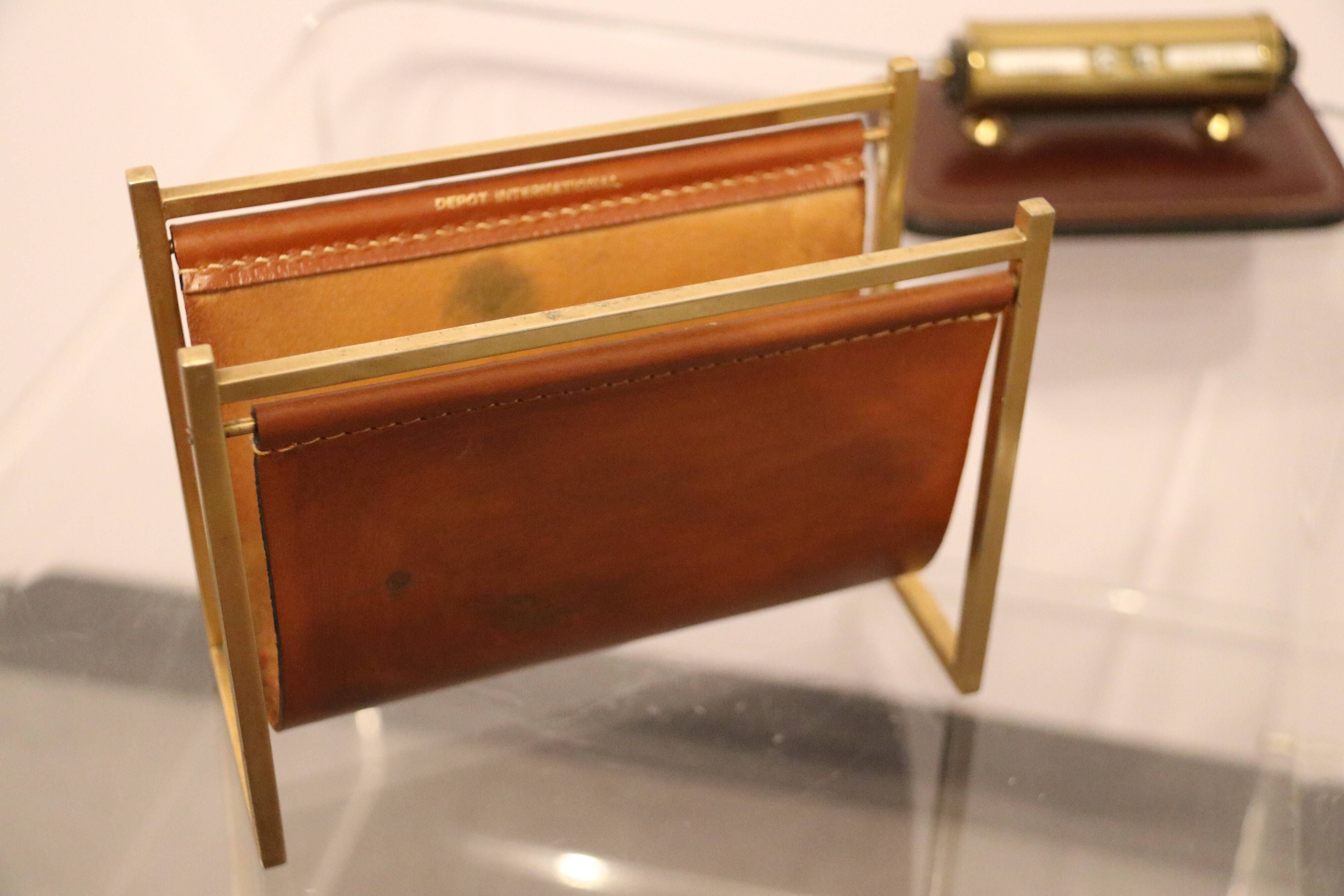 Desk accessories - letter holder & calendar - by Delvaux - Belgium - 1970's