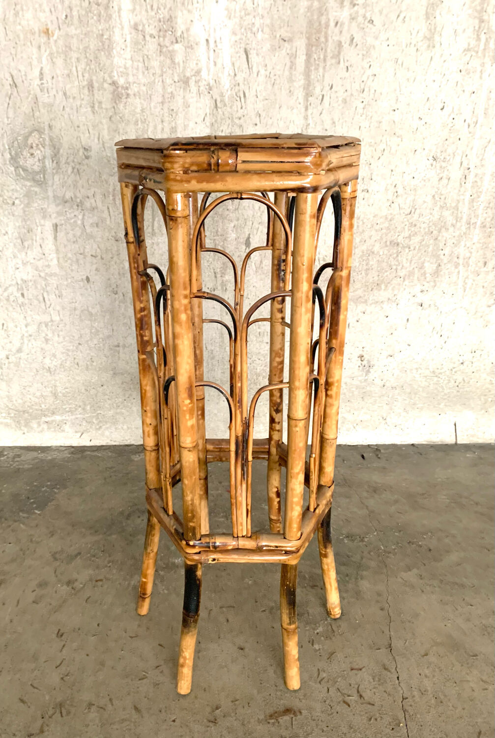 Rattan side table