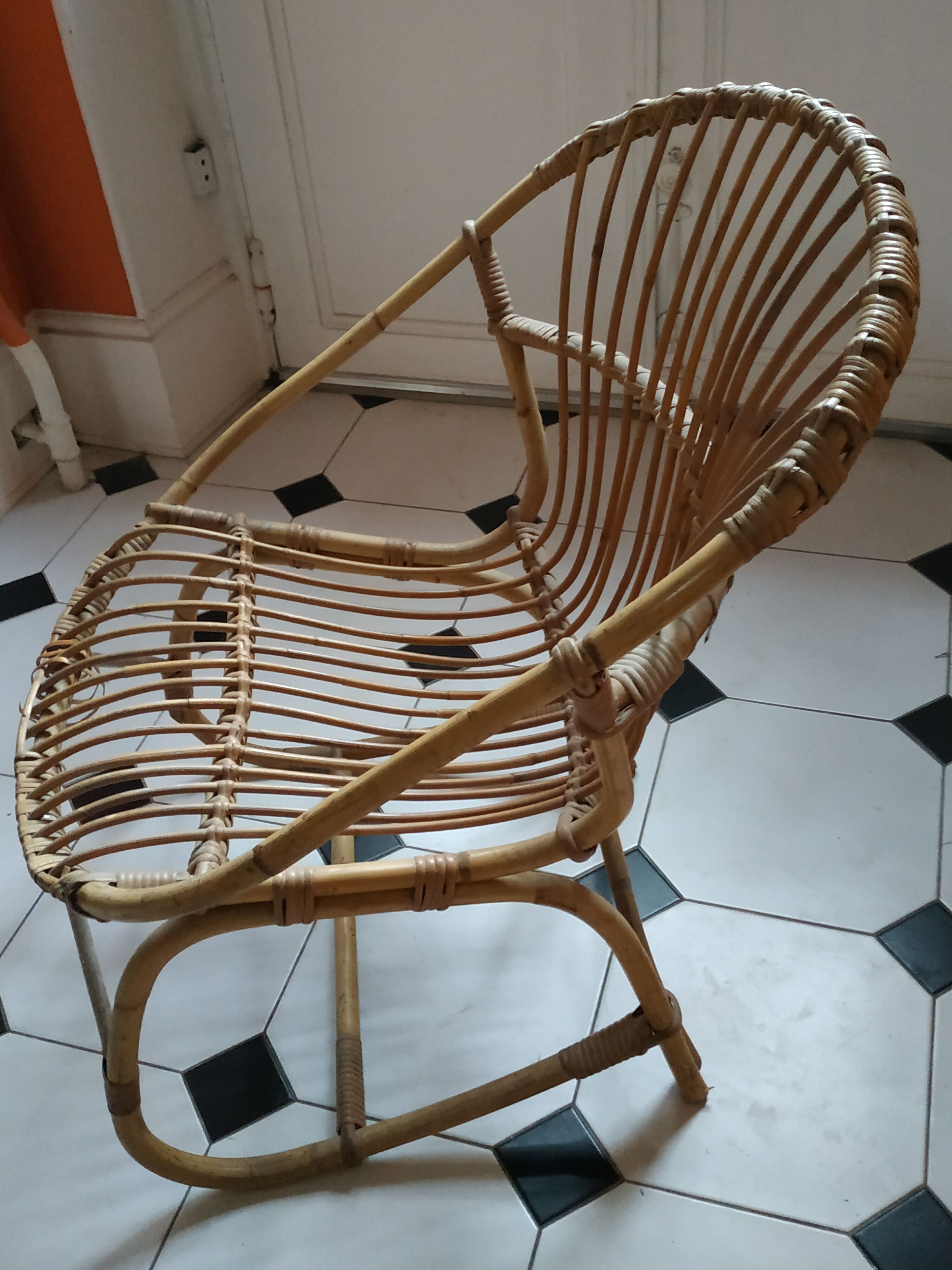 Rattan armchair