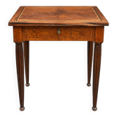 Table d’appoint marquetée avec miroir escamotable – XIXe siècle