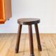 Wooden tripod stool, Brutalist, Popular Style, 1950