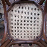 Curved wooden bistro chair and canning