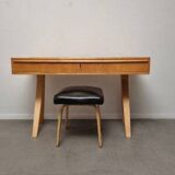 Set of Dutch modern dressing table and stool in birch plywood by Cees Braakman for Pastoe, 1951