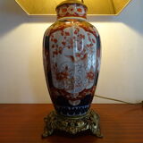 Faience lamp Imari XIXth foot bronze frame